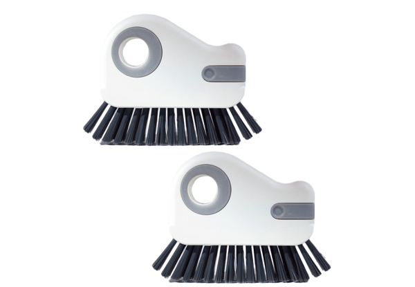 Set of Two-Piece Groove Cleaning Brush with Hidden Scraper - Available in Two Colours & Option for Two Sets