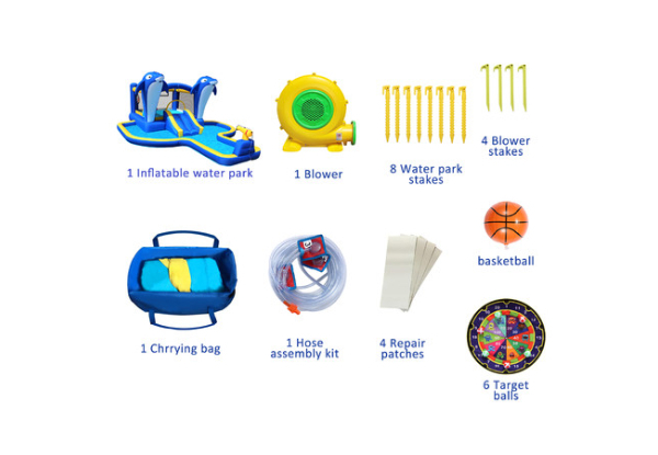 Inflatable Water Park with Cannon Target Dart