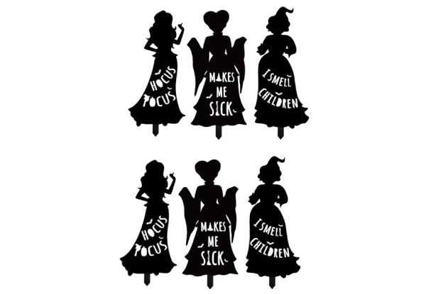 Three-Piece Halloween Witch Stakes Set - Option for Six-Pieces