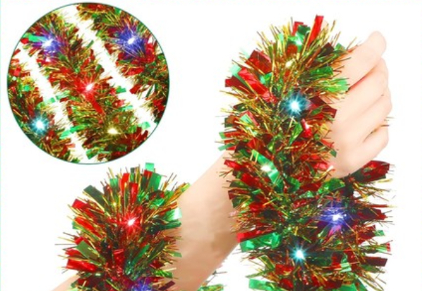 5M Christmas Tinsel Garland with LED Light