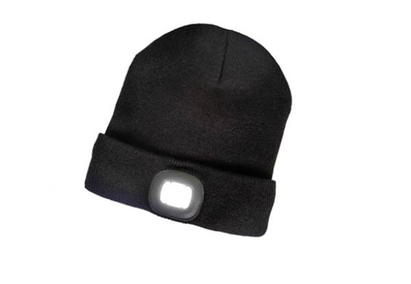 Beanie with Built-In Bluetooth Headphones & LED Light