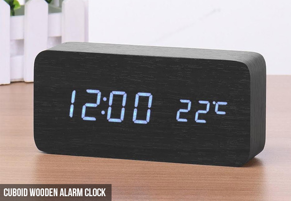 Wooden Digital LED Alarm Clock