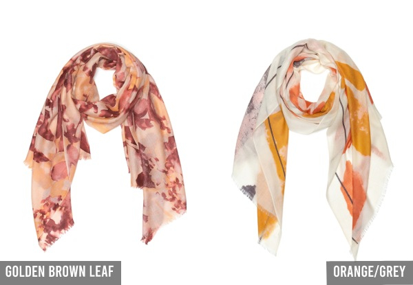 100% Australian Wool Print Scarf - 12 Colours Available