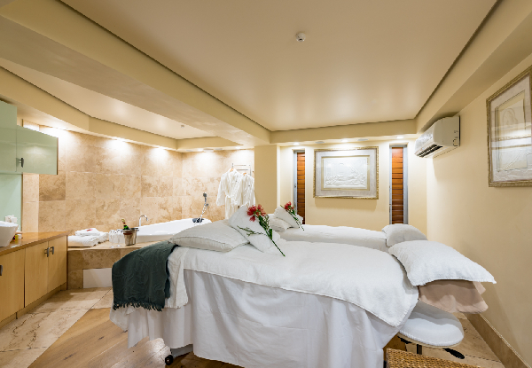 Luxurious Spa Massage Treatment for Two incl. a Glass of Wine Each & Platter Poolside - Options for Essential Facial, Manicure or Pedicure Spa Treatment - Valid Monday - Friday Only