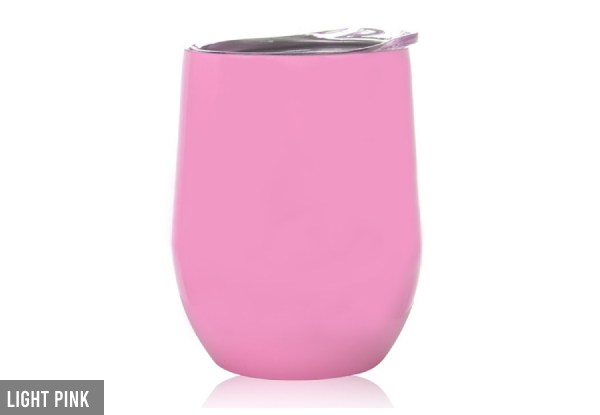 300ml Stainless Steel Wine Mug with Lid - Four Colours Available