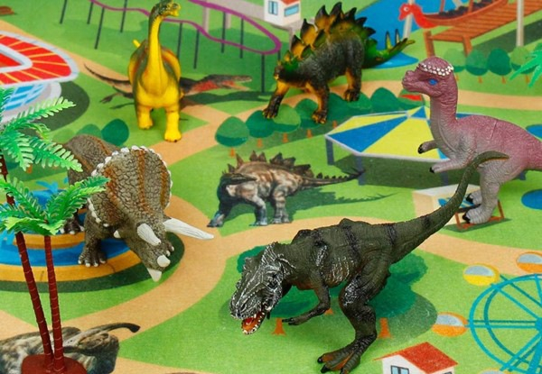 Dinosaur Play Set with Mat & Storage Box