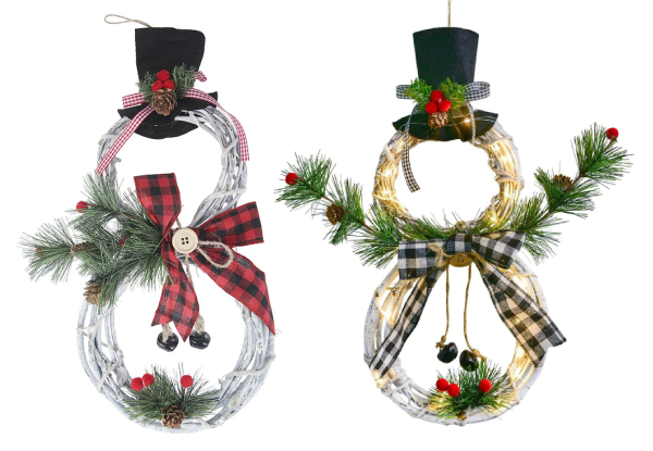 Christmas Snowman Vine Circle Lights - Available in Two Options