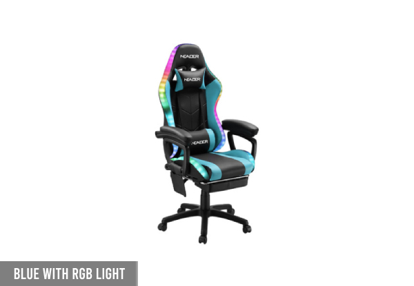 Neader High Back Gaming Office Massage Chair with RGB LED Light - Option with Bluetooth Speaker