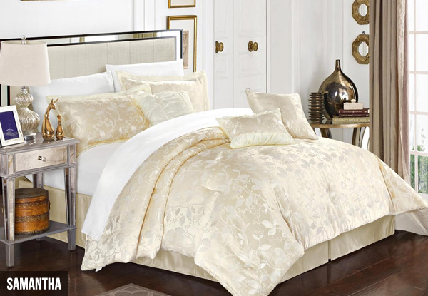 Luxury Jacquard Seven-Piece Comforter Set - Option for Queen, King, or Super King Size