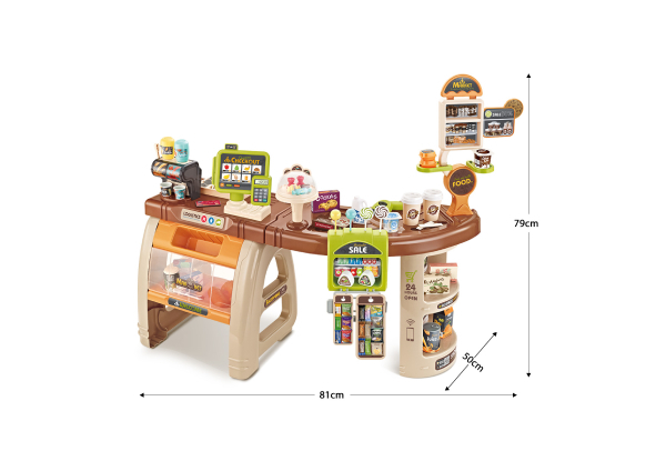 65-Piece Kids Supermarket Toy Set with Trolley