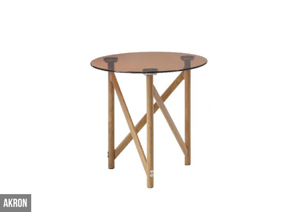 Wood & Glass Side Table - Two Styles Available