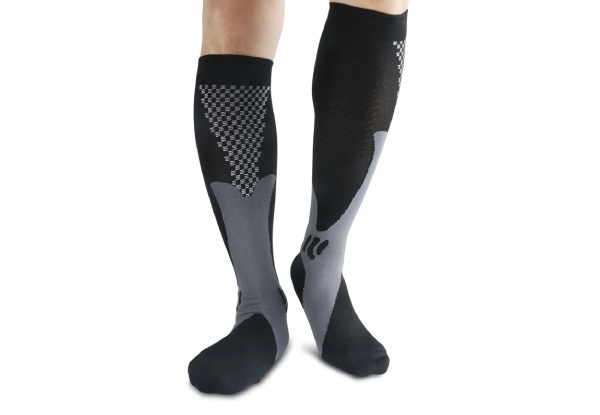 Four-Pair Sports Compression Socks - Two Sizes Available