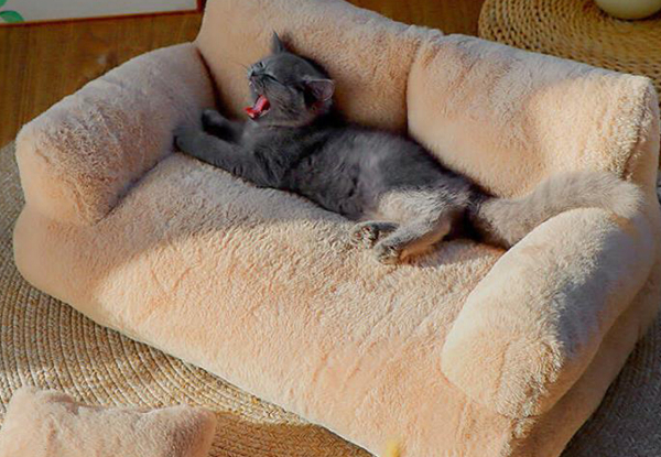 Pet Fluffy Couch Bed - Available in Two Colours & Three Sizes