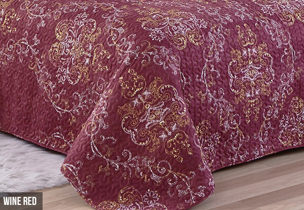 Patterned Bedspread - Three Colours & Two Sizes Available