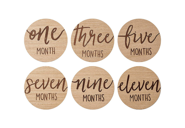 Six-Piece Kids Wooden Milestone Cards Set - Option for Two Sets