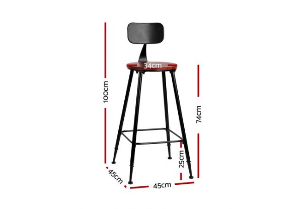 Set of Two Pinewood Bar Stools