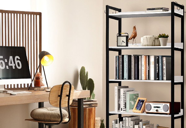 Luxsuite Five-Tier Wooden Display Bookshelf