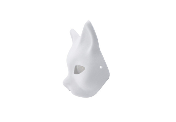 Three-Piece White Paper Blank Cat Mask