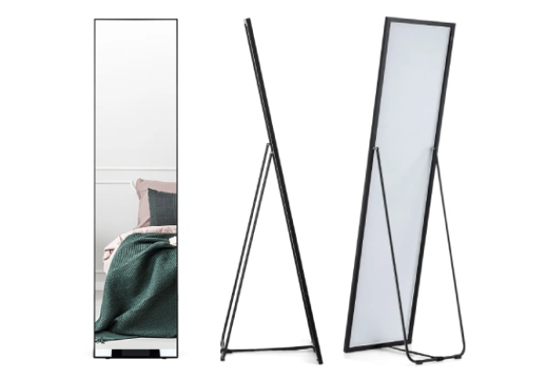 Full-Length Freestanding Mirror Wall with Detachable Stand