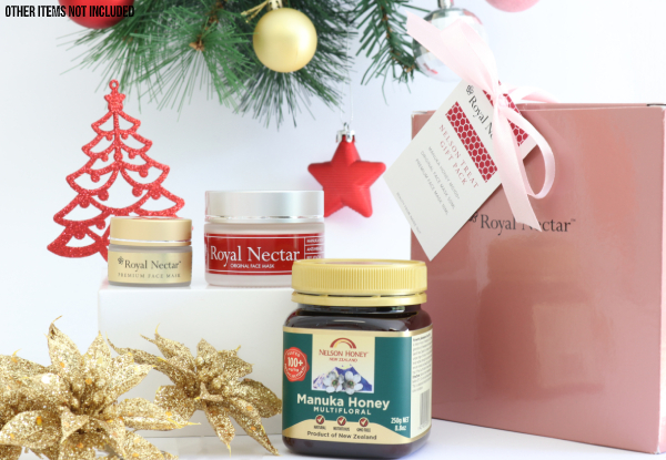 Nelson Treat Gift Pack incl. Royal Nectar Skincare, Nectar Ease & Nelson Manuka Honey MG100+ (250g)