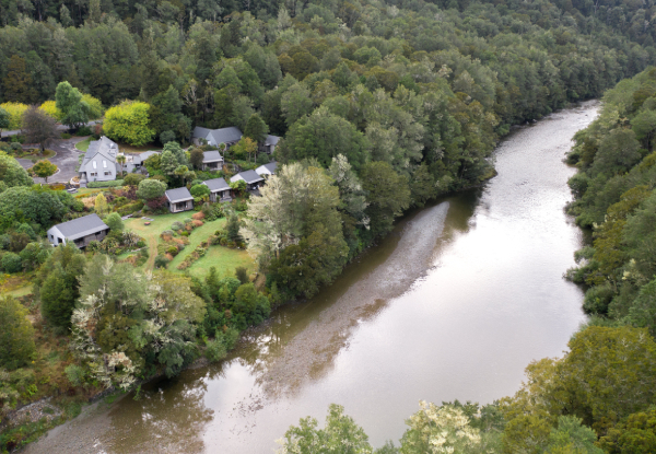 Two-Night Maruia River Retreat for Two People incl. Three-Course Dinner, Breakfast, Complimentary Welcome Cheeseboard & Bottle of Wine, Yoga Class, Access to the Sauna, Spa & More