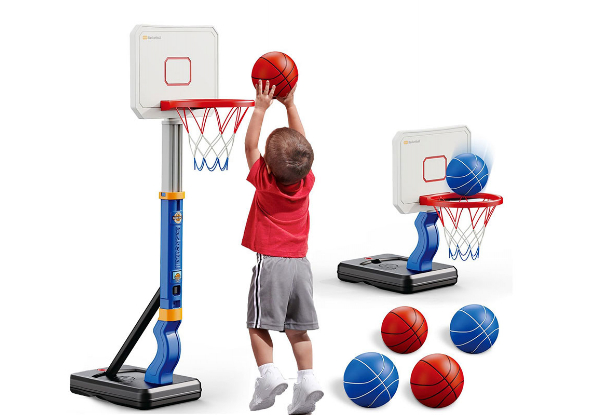 Kids Portable & Adjustable Basketball Hoop - Two Colours Available