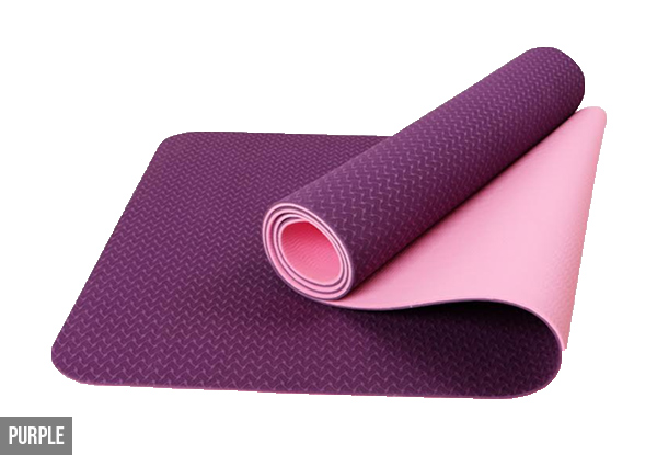 One 6mm Non-Slip TPE Yoga Mat with Carry Rope & Bag - Options for Two Mats & Three Colours Available (Essential Item)