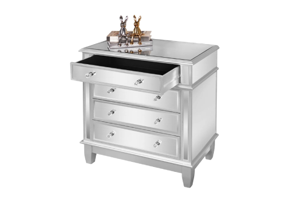 Vintage Style Mirrored Four-Drawer Chest