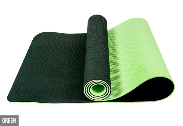 Non-Slip TPE Yoga Mat with Carry Rope & Bag - Three Colours Available & Option for Two