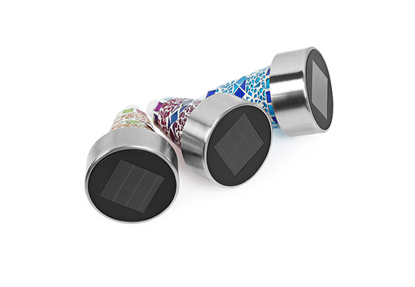 Three-Pack of Mosaic Solar Garden Lights - Three Colours & Option for Mixed Pack Available with Free Delivery