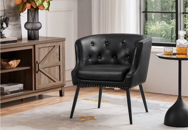 Two-Pack Button Tufted Barrel Accent Chair