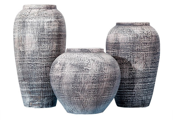 Retro Clay Decor Flower Vase - Three Sizes Available