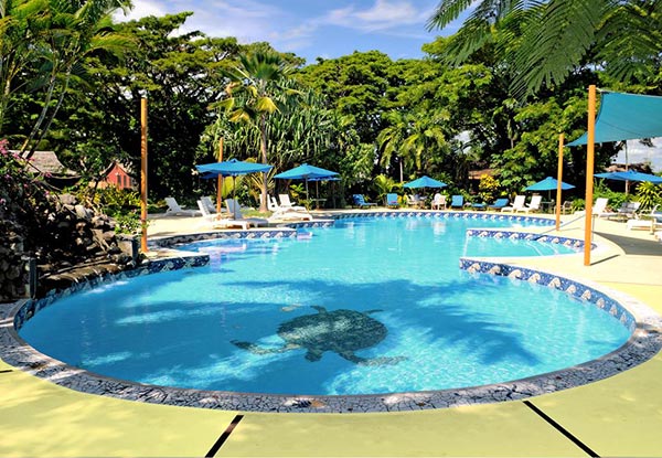 Per-Person Twin-Share Five-Night Stay at First Landing Beach Resort in a Garden Bure or Beachfront Spa Bure incl. all Pre-Payable Taxes, Continental Breakfast Daily & Return Coach Transfers