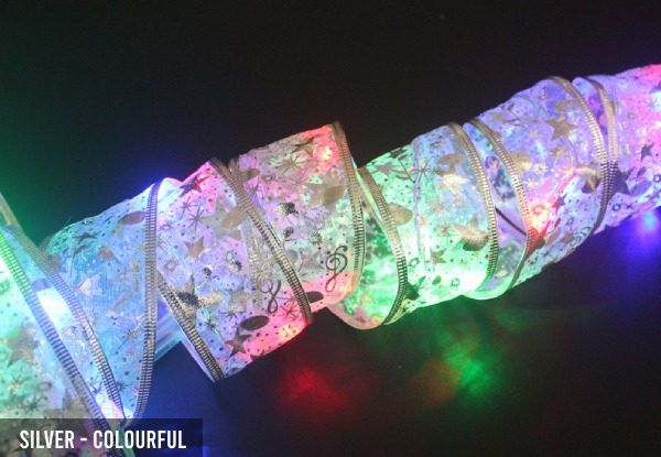 5M Double-Layer Christmas Ribbon LED Fairy Lights - Available in Three Colours & Two Options