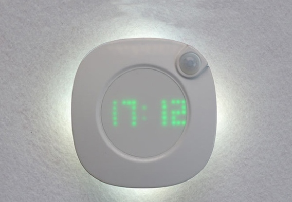 Motion Sensor Night Light with Clock Display - Option for Two with Free Delivery