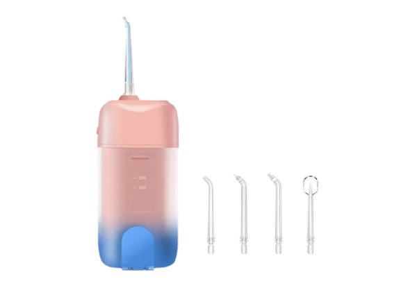 Cordless Water Dental Flosser with Four-Tips - Available in Four Colours & Option for Two-Pack