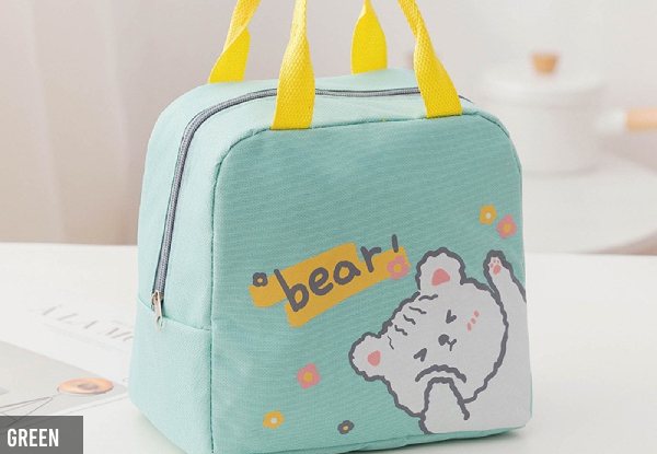 Kid's Cartoon Lunch Bag - Seven Colours Available