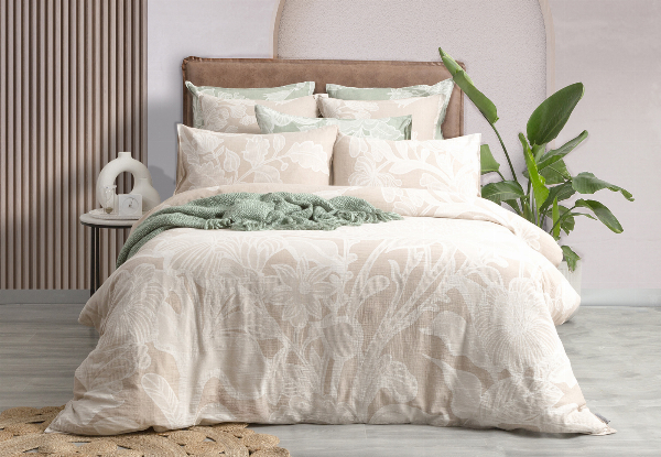 Renee Taylor Bentley Cotton Jacquard Quilt Cover Set - Available in Two Colours, Four Sizes & Option for Extra European Pillowcase