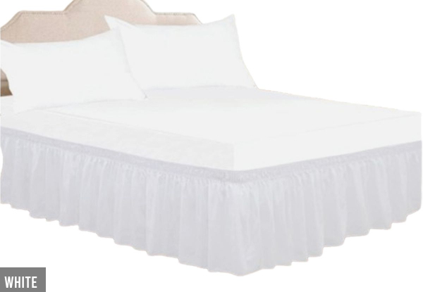 Elastic Wrap-Around Bed Skirt - Three Colours, Four Sizes & Option for Two-Pack Available