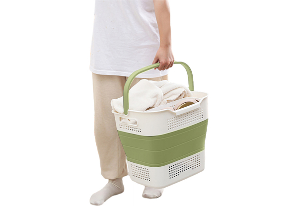 Collapsible 35L Laundry Clothes Basket - Two Colours Available