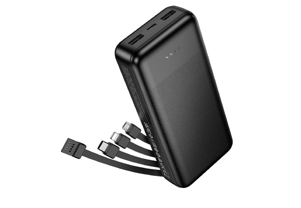 Titan PowerUp 20000mAh Powerbank with 4 Built In Cables Black