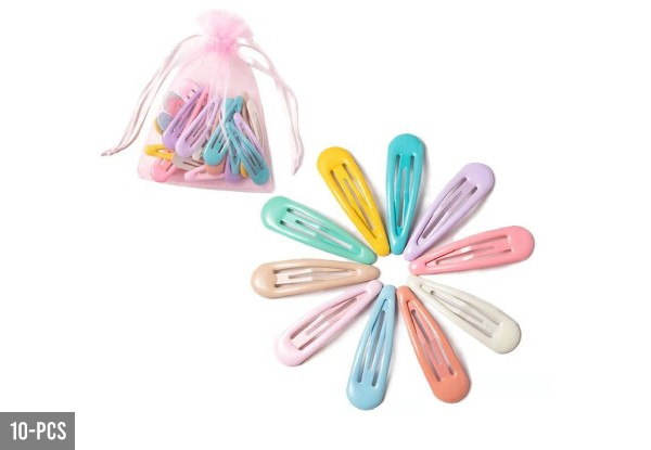 10-Piece Cute Colourful Waterdrop Shape Hairpin Range - Options for up to 40-Pieces Available