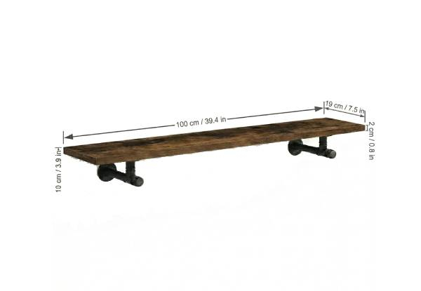 Two-Pack Industrial Floating Wall Shelves - Three Options Available