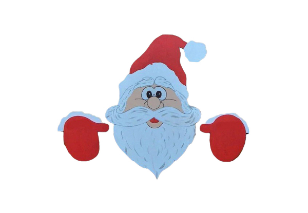 Santa Claus Christmas Fence Peeker Decoration - Available in Three Styles & Option for Two-Pack