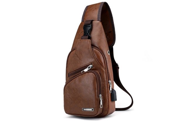 Mens PU Leather Sling Bag - Available in Three Colours