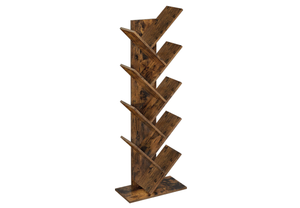 Vasagle Eight-Tier Tree Bookshelf with Wooden Shelves