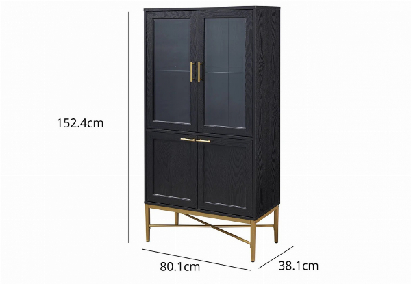 Versatile Modern Black Wine Cabinet