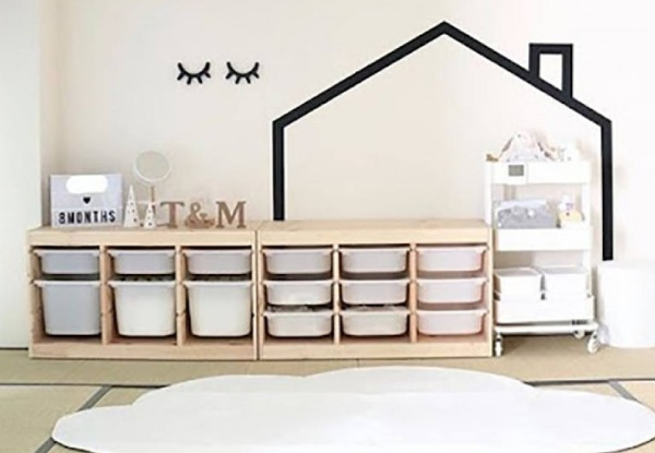 Ebba Oak & White Kids Toy Storage - Two Options Available