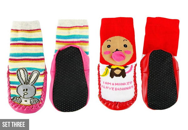 Two-Pack of Kids Socks - Options for Cartoon Kids Socks or Moccasin Socks