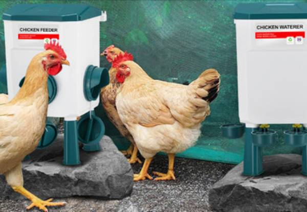 Automatic Chicken Water & Food Feeder Set - Two Sizes Available